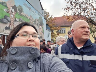 Tanja und Wolfgang bei der Demo